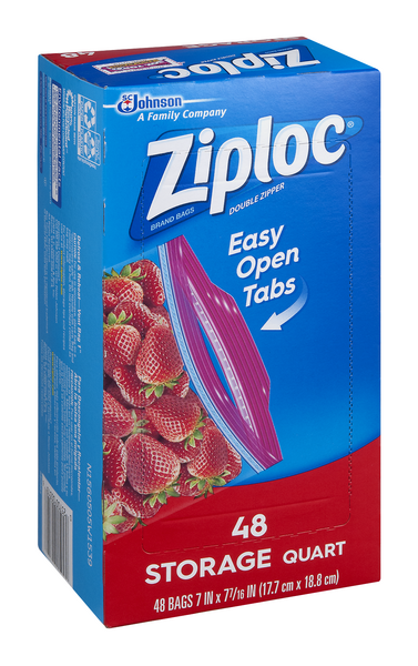 Ziploc Double Zipper Quart Storage Bags