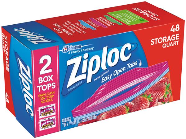 Ziploc Quart Double Zipper Storage Bags