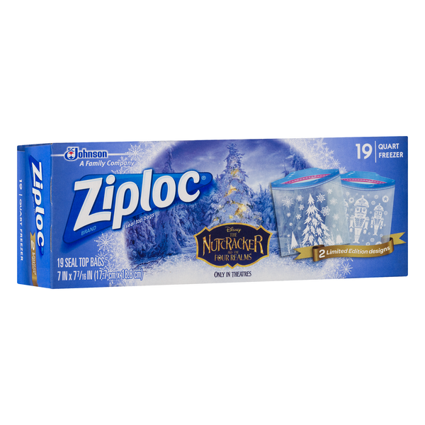 Ziploc Seal Top Bags, Freezer, Quart 19 Ea