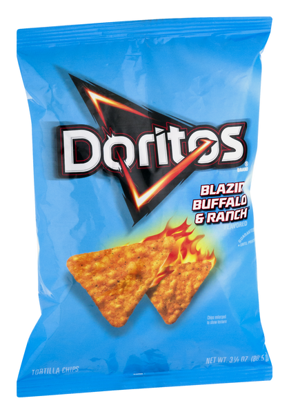 Doritos Blazin' Buffalo & Ranch Flavor 9.25 oz Bag Snack Chips Tortilla  Party