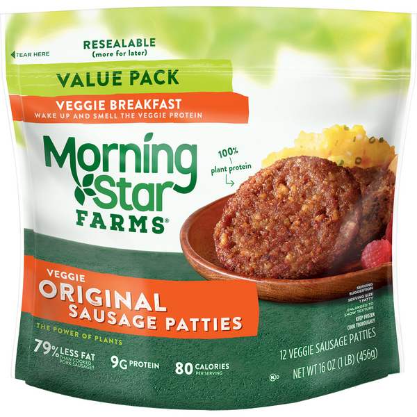 Morningstar Farms Breakfast Original Sausage Patties 12Ct | Hy-Vee ...