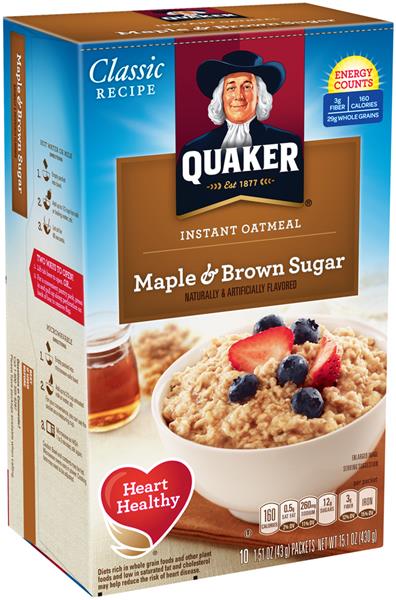 Quaker Maple & Brown Sugar Instant Oatmeal 10 Packets | Hy ...