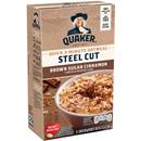 Quaker Steel Cut Brown Sugar & Cinnamon Quick 3-Minute Oatmeal, 8-1.69 oz Packets