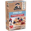 Quaker Steel Cut Blueberries & Cranberries Quick 3-Minute Oatmeal, 8-1.62 oz Packets
