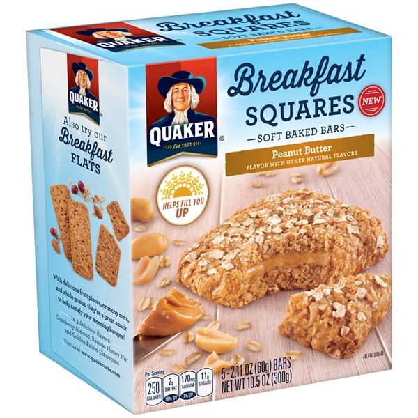 Quaker Breakfast Squares Soft Baked Peanut Butter Bars 5 ct HyVee