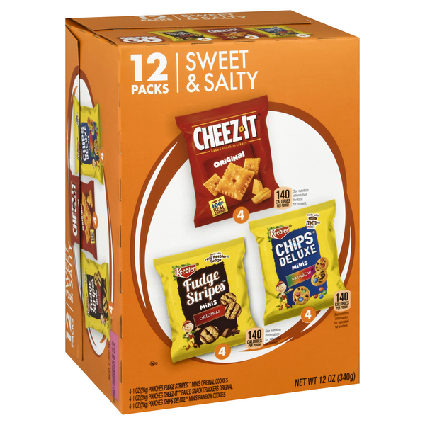 Keebler On The Go, Chips Deluxe/Cheez-It/Fudge Stripes Snack
