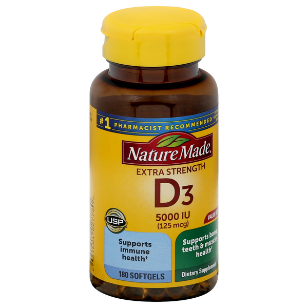 Nature Made Vit D3 5000 IU Softgels | Hy-Vee Aisles Online Grocery Shopping