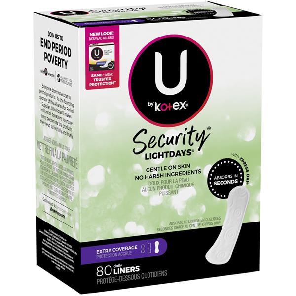 U By Kotex Lightdays Long Extra Coverage Unscented Pantiliners Hy Vee Aisles Online Grocery Shopping