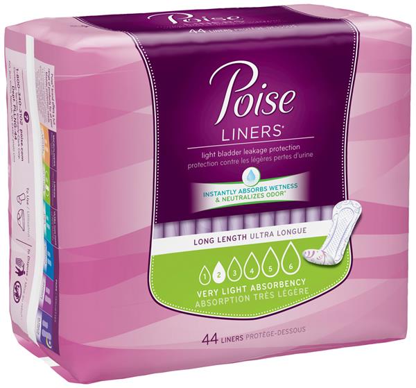 Poise Liners Very Light Absorbency Long Length Incontinence Liners Hy