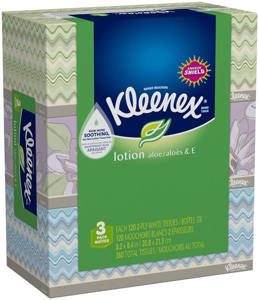 Kleenex Brand Tissue Lotion, Aloe & E 3Ply Tissues 3 Pk HyVee