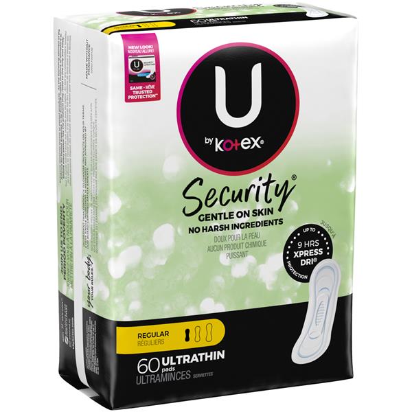 U by Kotex Security Ultra Thin Regular Pads HyVee Aisles Online Grocery Shopping