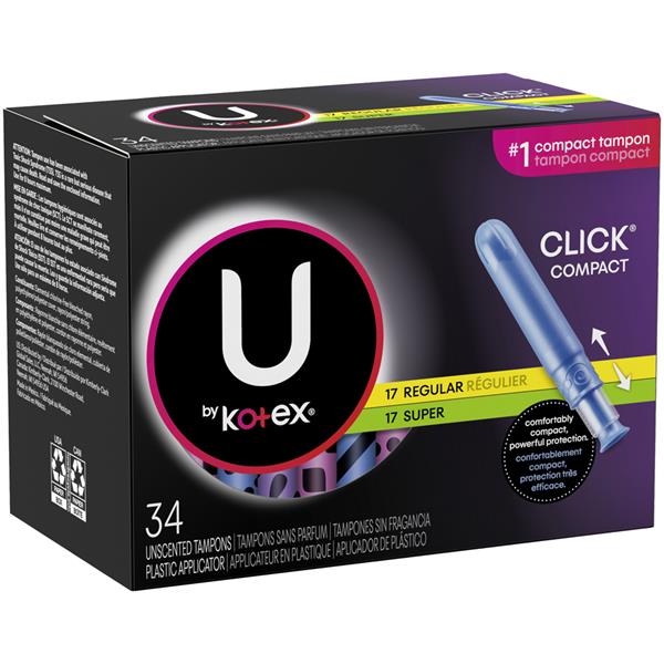 U by Kotex Click Regular & Super Tampons HyVee Aisles Online Grocery