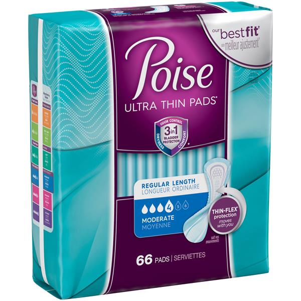 Poise Moderate Absorbency Regular Length ThinShape Pads HyVee Aisles Online Grocery Shopping