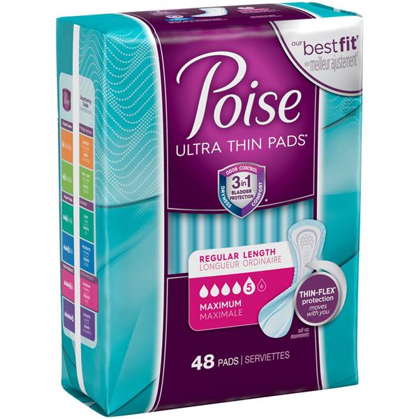 Poise Regular Length ThinShape Pads Maximum Absorbency HyVee Aisles