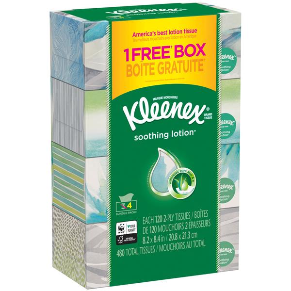 Kleenex Soothing Lotion Facial Bonus 4120Ct HyVee Aisles Online Grocery Shopping