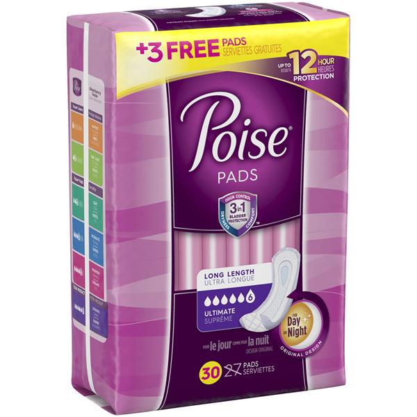 Poise Incontinence Pads, Ultimate Absorbency, Long Length HyVee