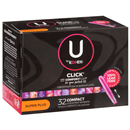 U by Kotex Click Compact Tampons, Super Plus Absorbency, Unscented