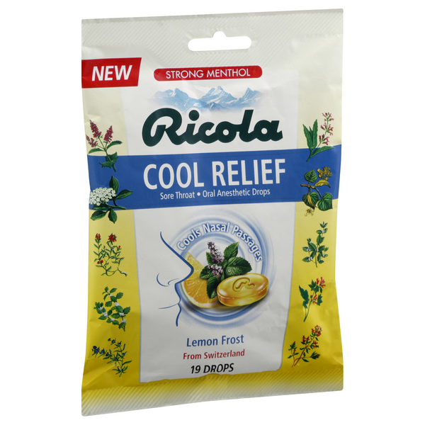 Ricola Cool Relief Lemon Frost Sore Throat Oral Anesthetic Drops
