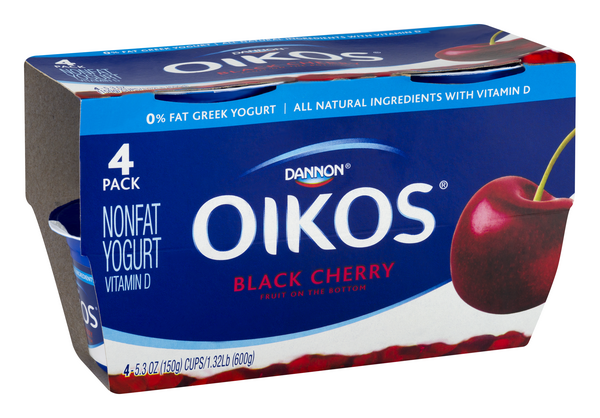 Oikos Fruit on the Bottom Black Cherry Nonfat Greek Yogurt 4-5.3 Oz ...