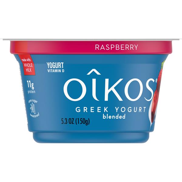 Oikos Raspberry Blended Greek Yogurt HyVee Aisles Online Grocery