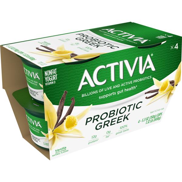 Dannon Activia Greek Nonfat Yogurt Vanilla 4pk Hy Vee Aisles Online Grocery Shopping 6981