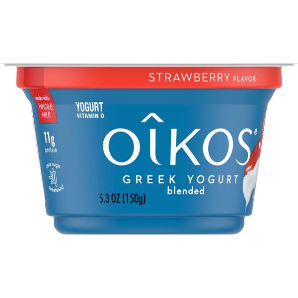 Oikos Strawberry Blended Greek Yogurt 5.3 oz. Cup HyVee Aisles
