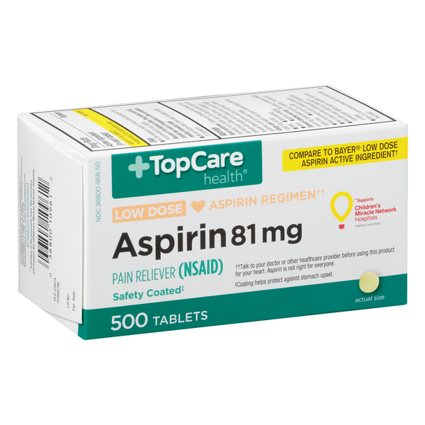 TopCare Low Dose Aspirin 81mg Tablets HyVee Aisles Online Grocery