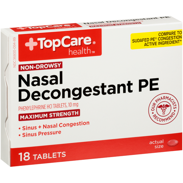 TopCare Nasal Decongestant PE Tablets HyVee Aisles Online Grocery