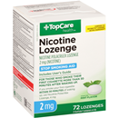 Top Care Nicotine Polacrilex Lozenge 2 Mg Stop Smoking Aid, Mint Flavor