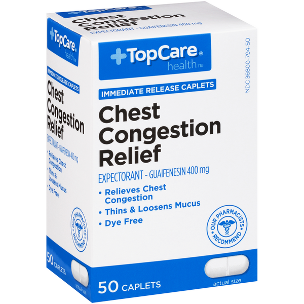 TopCare Chest Congestion Relief Caplets | Hy-Vee Aisles Online Grocery ...