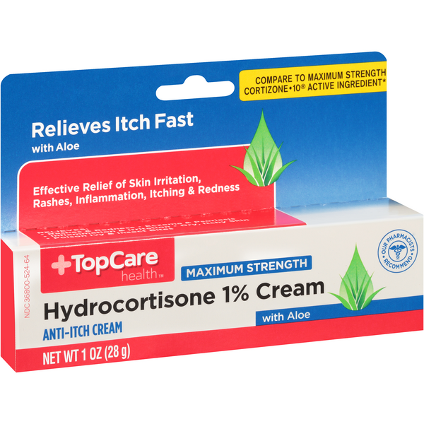 TopCare, Hydrocortisone 1%, with Aloe, Maximum Strength, Cream | Hy-Vee ...