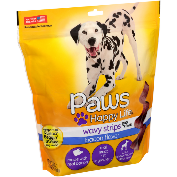 Paws Happy Life Bacon Flavor Wavy Strips Dog Treats HyVee Aisles
