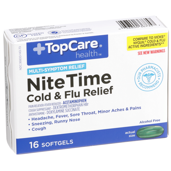 TopCare Nite Time Cold & Flu Relief Softgels HyVee Aisles Online Grocery Shopping