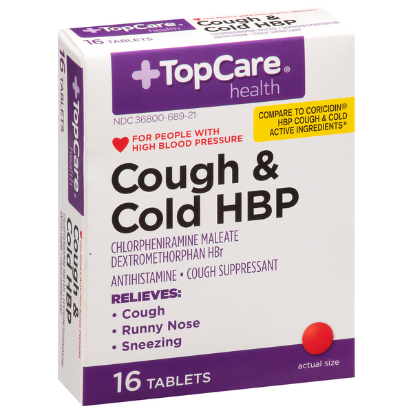 TopCare Cough & Cold HBP Tablets HyVee Aisles Online Grocery Shopping