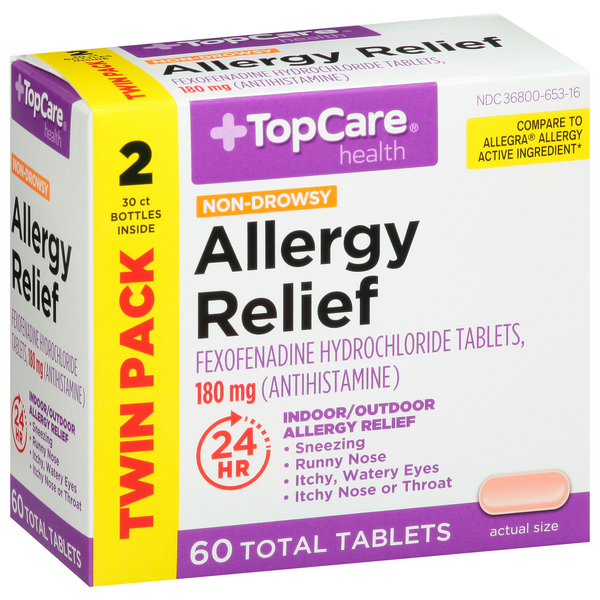 TopCare Health Non Drowsy Allergy Relief Tablets Twin Pack | Hy