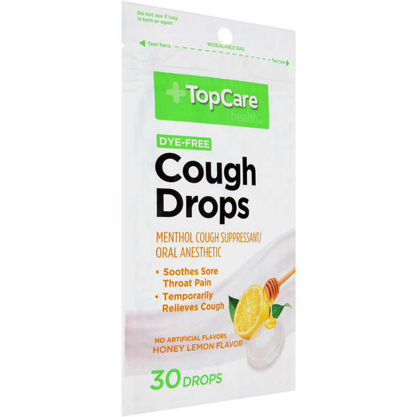 Top Care Health Dye Free Cough Drops Honey Lemon Flavor HyVee Aisles