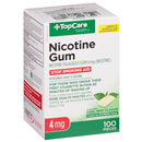 Topcare Nicotine Gum Stop Smoking Aid, 4 Mg, Cool Mint Flavor