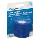 TopCare Blue 2" Compression  Controlled Bandage, Unstretched