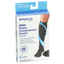 TopCare Health Men Large Dress Compression Socks Knee High, Black