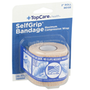 TopCare SelfGrip Bandage, Maximum Compression Wrap Bandage 2" Roll, Beige