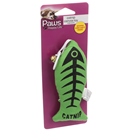 Paws Premium Canvas Fishbone Jingle Bells Contains Catnip Cat Toy