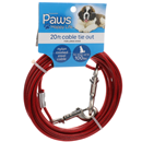 Paws 20Ft Cable Tether For Dogs up to 60lbs
