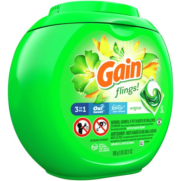 Gain flings! Laundry Detergent Original Pacs 42Ct HyVee Aisles