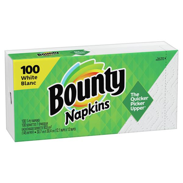 Bounty Paper Napkins, White, 100 Count HyVee Aisles Online Grocery
