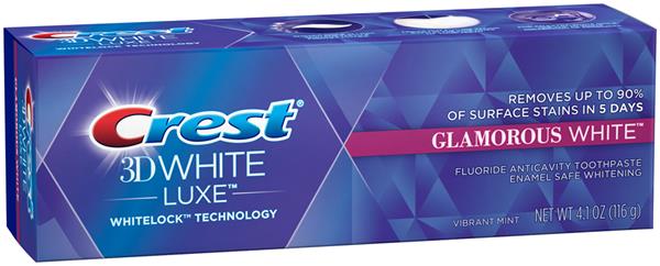 Crest 3D White Luxe Glamorous White Vibrant Mint Flavor Whitening ...