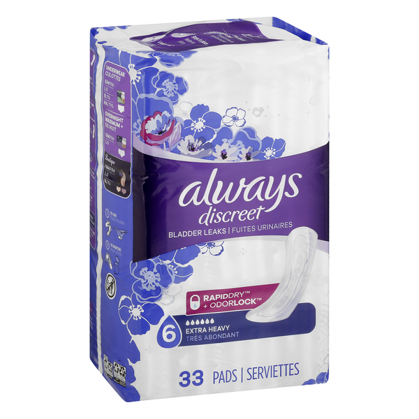 Always Discreet Incontinence Pads for Women Long 20 High Absorbency Pads 