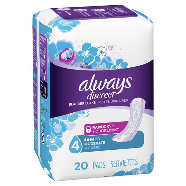 Always Discreet, Incontinence Pads, Moderate, Regular Length, | Hy-Vee ...