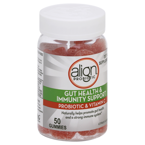 Align Energy & Immune Prebiotic + Probiotic Supplement Gummies, Citrus