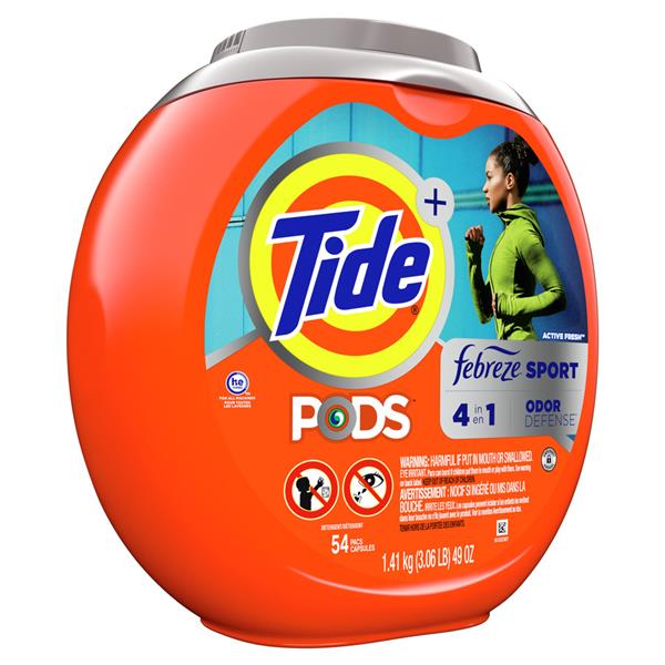 Tide PODS Plus Febreze Odor Defense Laundry Detergent Pacs, Active