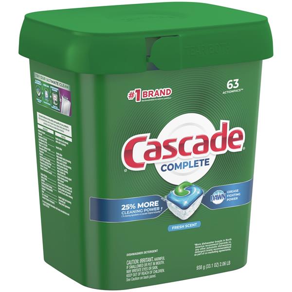 Cascade Complete Dawn Fresh Scent Action Pacs Dishwasher ...